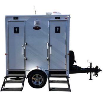 Portable toilet trailer with two doors, located in Rancho Cordova, CA